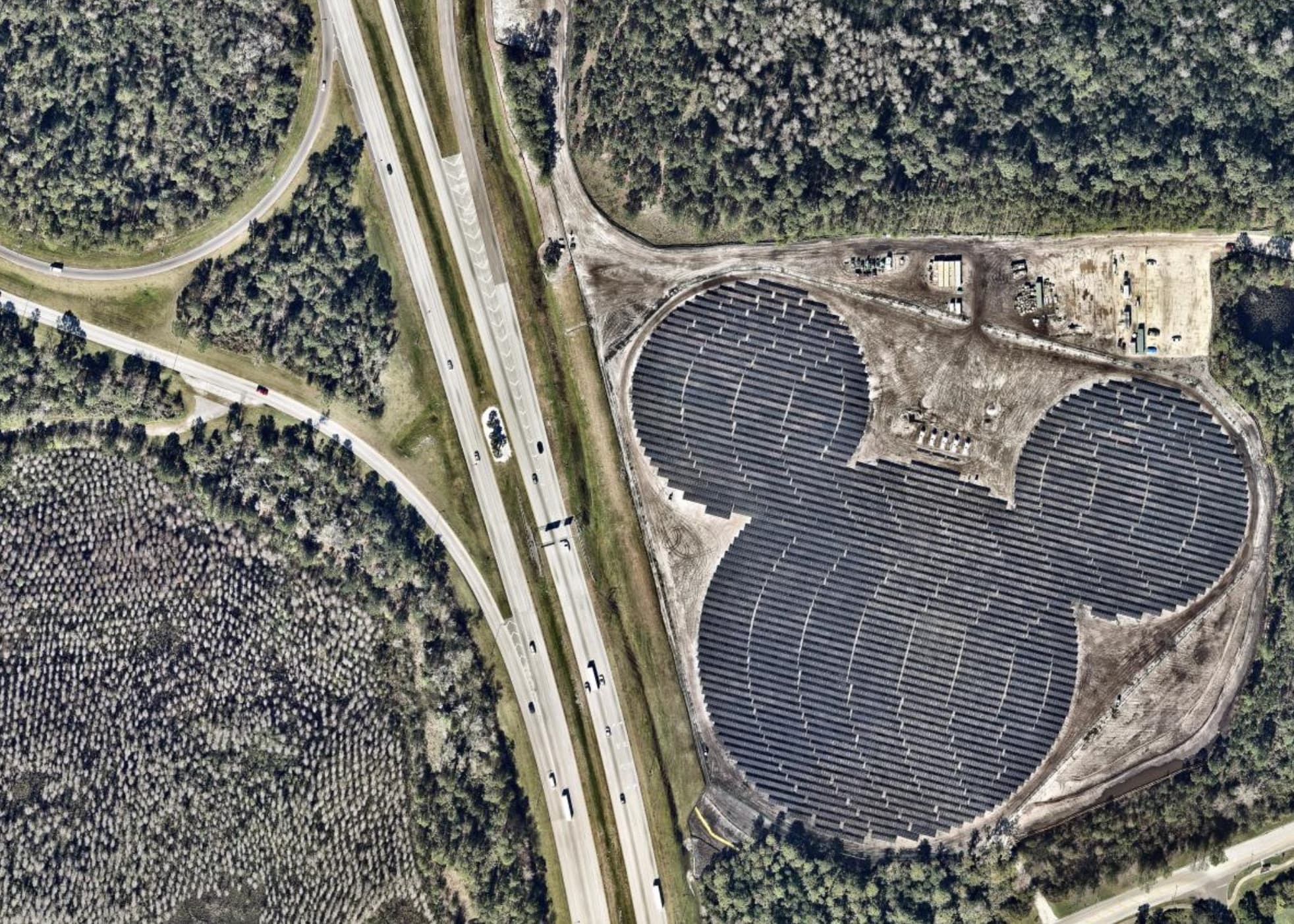 “This is what Disney World's solar farm looks like from the sky.”